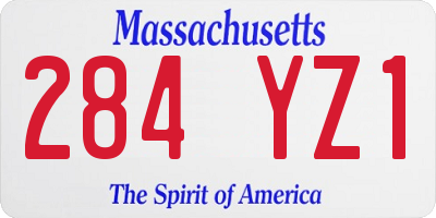 MA license plate 284YZ1