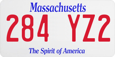 MA license plate 284YZ2