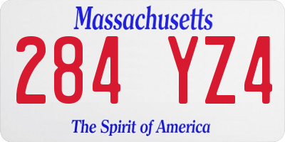MA license plate 284YZ4