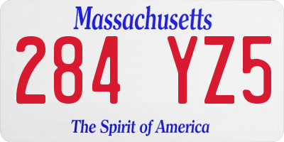 MA license plate 284YZ5