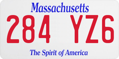 MA license plate 284YZ6