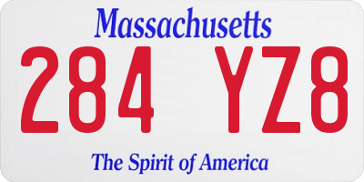 MA license plate 284YZ8