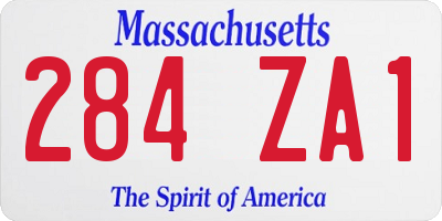 MA license plate 284ZA1