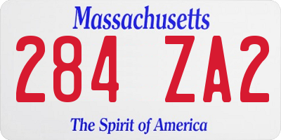 MA license plate 284ZA2