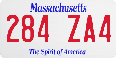 MA license plate 284ZA4