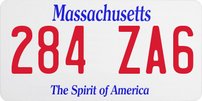 MA license plate 284ZA6