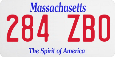 MA license plate 284ZB0