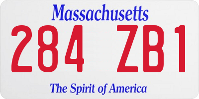 MA license plate 284ZB1