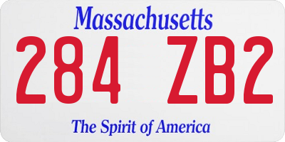 MA license plate 284ZB2