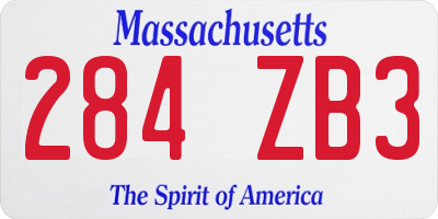 MA license plate 284ZB3