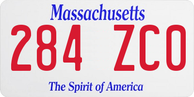MA license plate 284ZC0