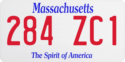 MA license plate 284ZC1