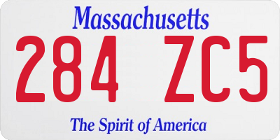 MA license plate 284ZC5