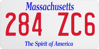 MA license plate 284ZC6
