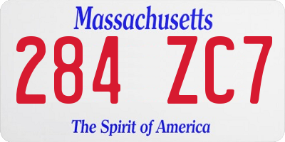 MA license plate 284ZC7
