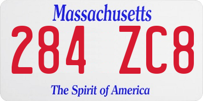 MA license plate 284ZC8