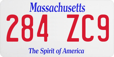 MA license plate 284ZC9