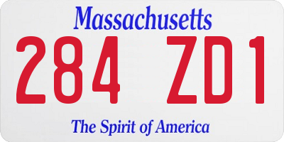 MA license plate 284ZD1