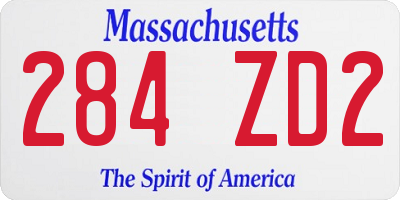 MA license plate 284ZD2