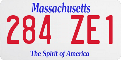 MA license plate 284ZE1