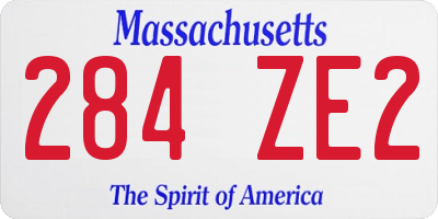 MA license plate 284ZE2