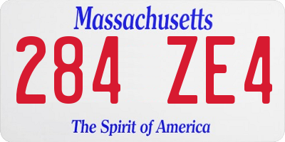 MA license plate 284ZE4