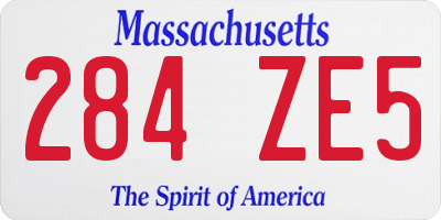 MA license plate 284ZE5