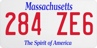 MA license plate 284ZE6
