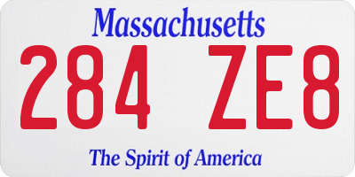 MA license plate 284ZE8
