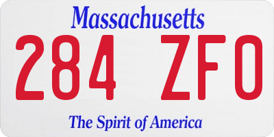 MA license plate 284ZF0