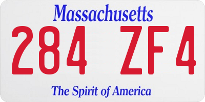 MA license plate 284ZF4