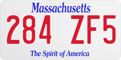 MA license plate 284ZF5