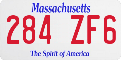 MA license plate 284ZF6
