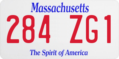 MA license plate 284ZG1
