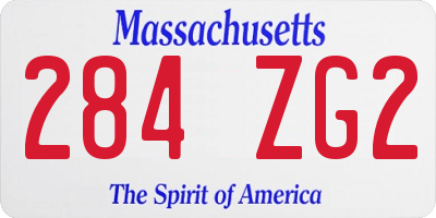 MA license plate 284ZG2