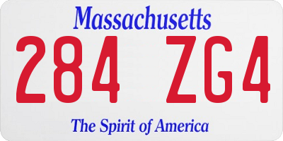 MA license plate 284ZG4
