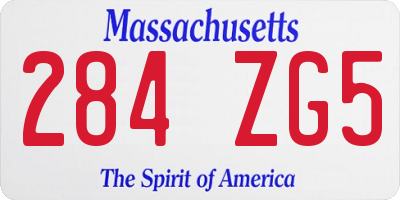 MA license plate 284ZG5