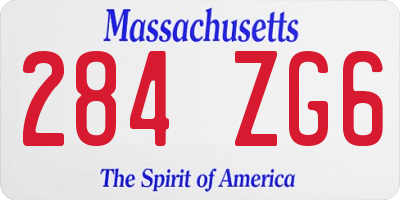 MA license plate 284ZG6