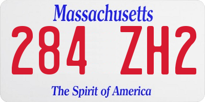 MA license plate 284ZH2