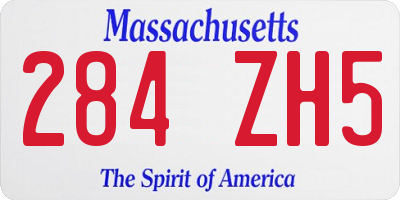 MA license plate 284ZH5