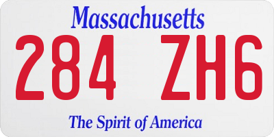 MA license plate 284ZH6