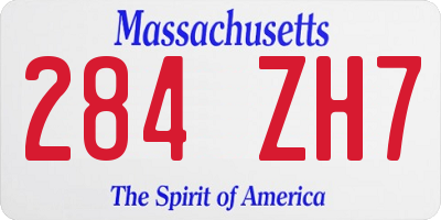 MA license plate 284ZH7
