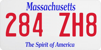 MA license plate 284ZH8