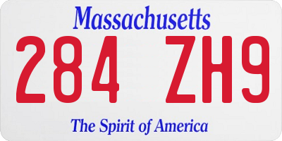 MA license plate 284ZH9