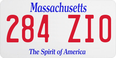 MA license plate 284ZI0