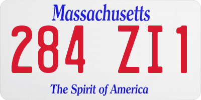 MA license plate 284ZI1