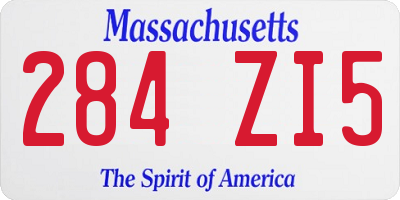 MA license plate 284ZI5