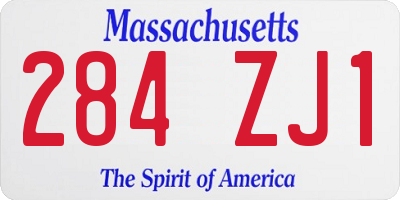 MA license plate 284ZJ1
