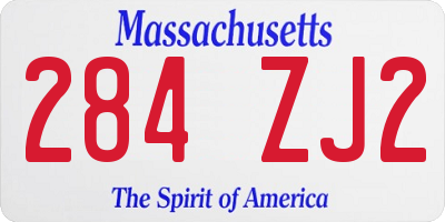 MA license plate 284ZJ2