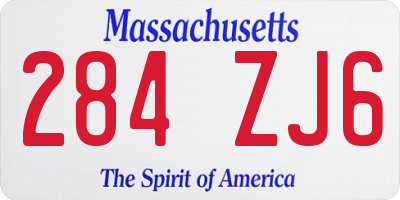 MA license plate 284ZJ6